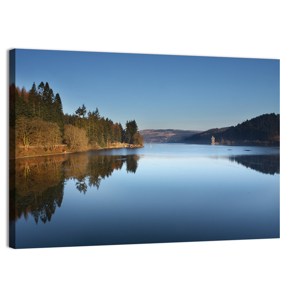 Lake Vyrnwy Golden Hour Reflection Wall Art