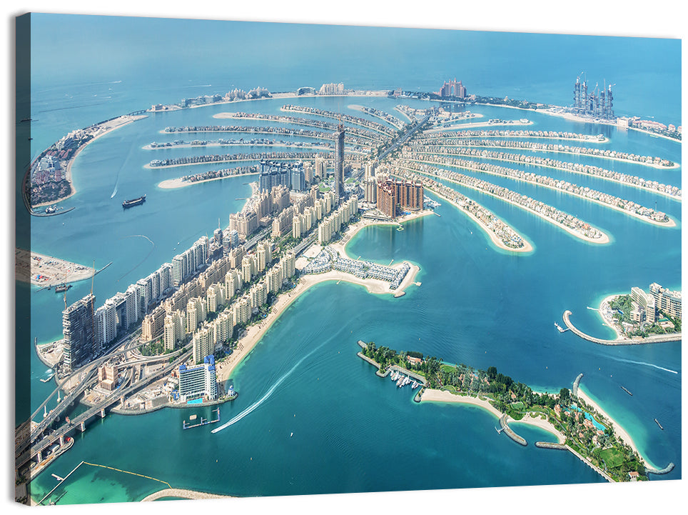 Palm Jumeirah Aerial View Wall Art, canvas print, landscape