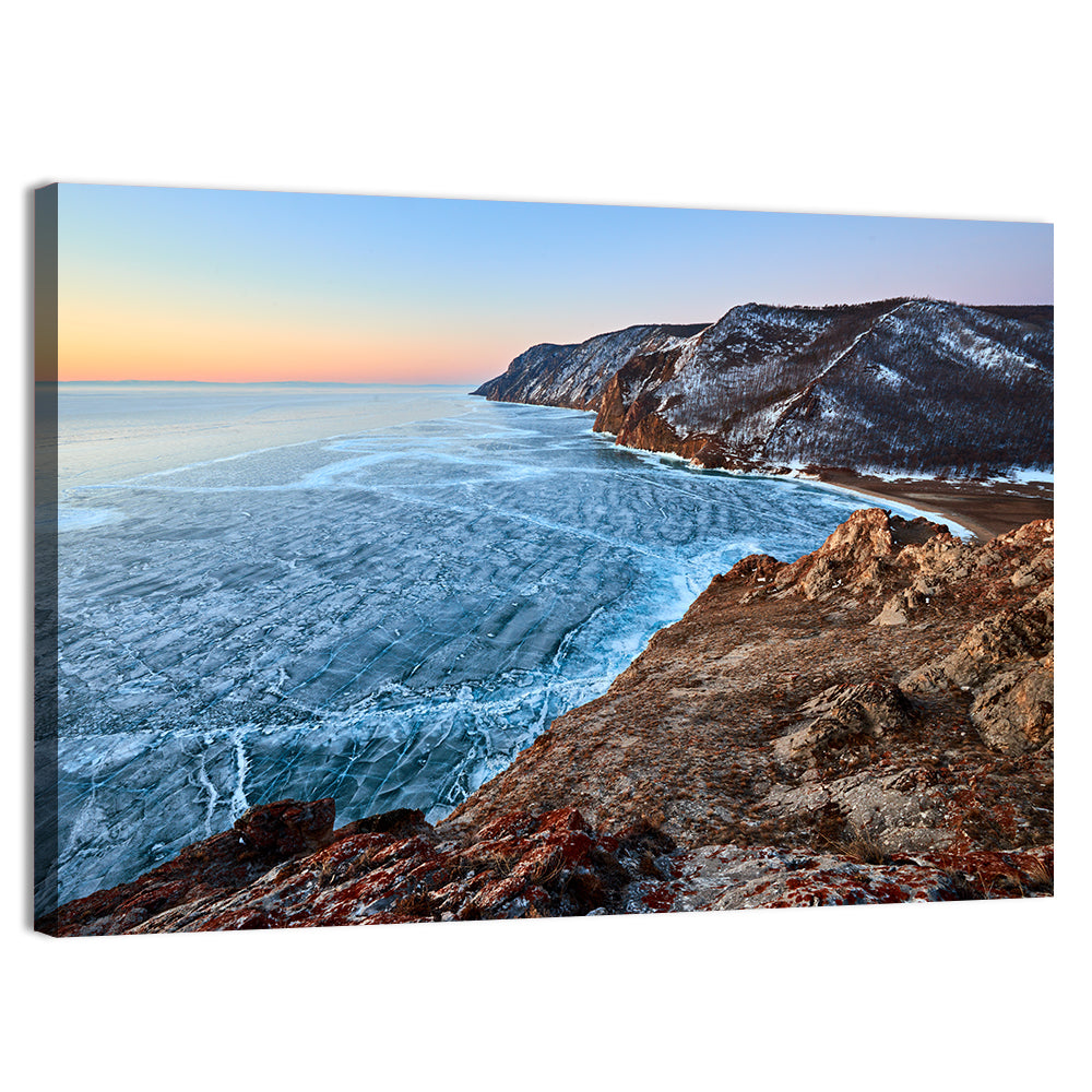 Baikal Icy Bay at Sunrise Wall Art