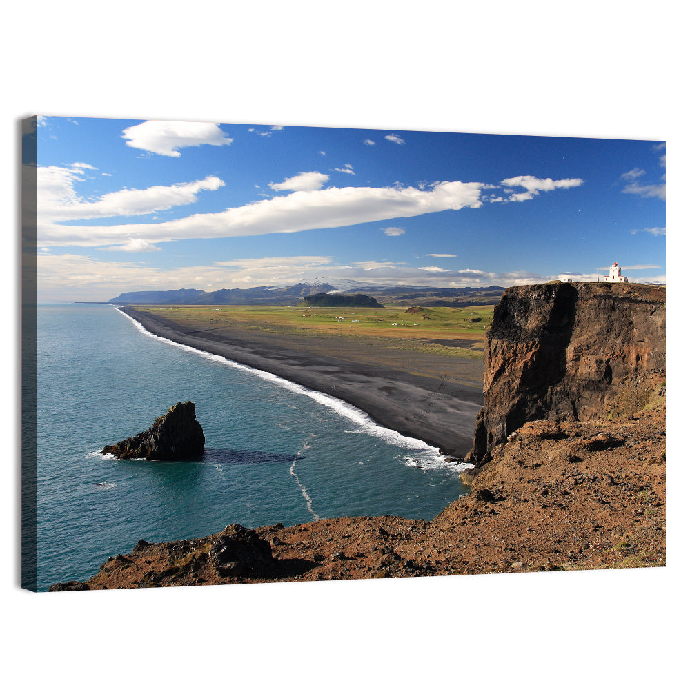 Dyrhólaey Black Sand Beach and Sea Stack Wall Art