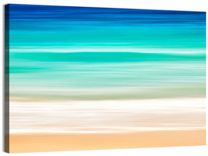 Layered Turquoise Seashore Abstract Wall Art