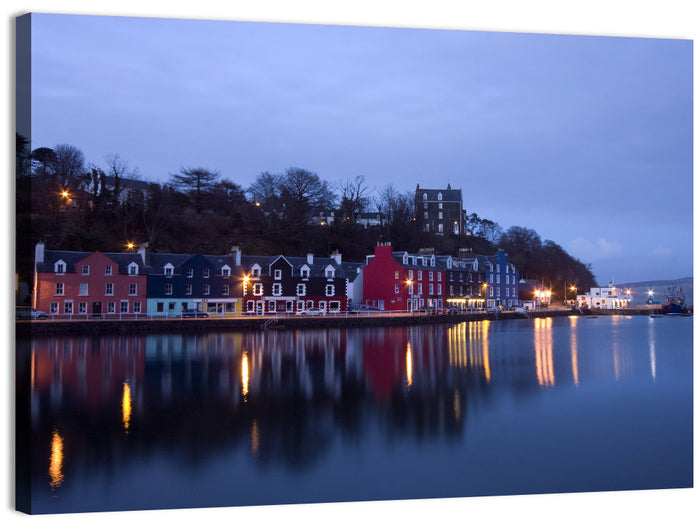Tobermory Harbour at Twilight Wall Art as a canvas print