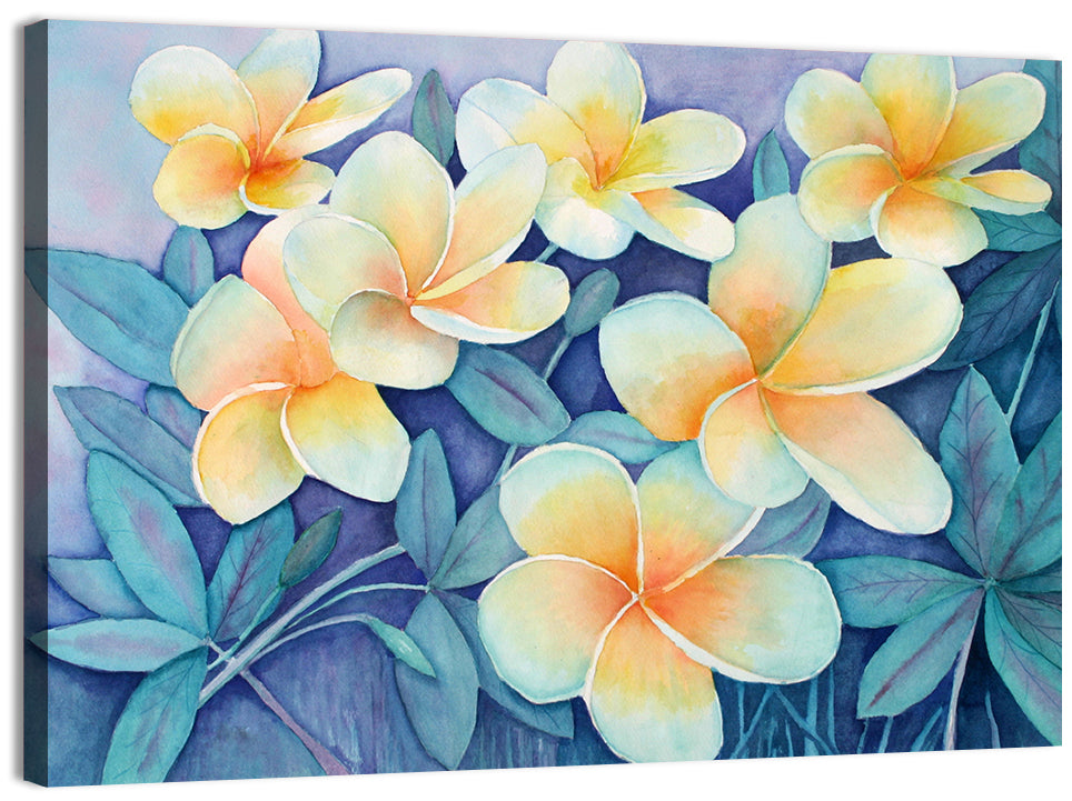 Watercolor Frangipani Cluster Wall Art