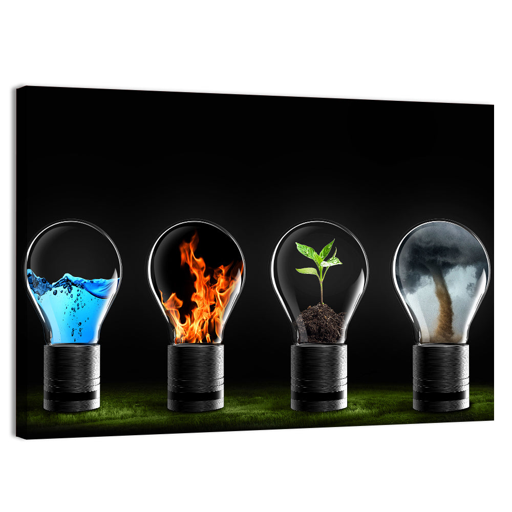 Elemental Light Bulbs Wall Art