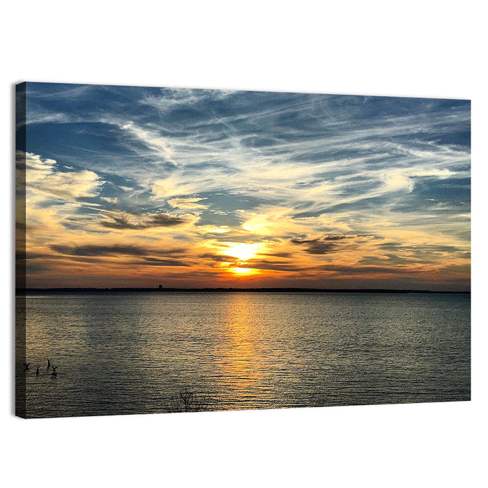 Texoma Lake Sunset Wall Art as a canvas print