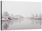 Frozen River Reflection in Winter Fog Wall Art