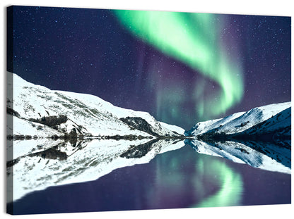 Emerald Aurora Over Mirror Lake Wall Art