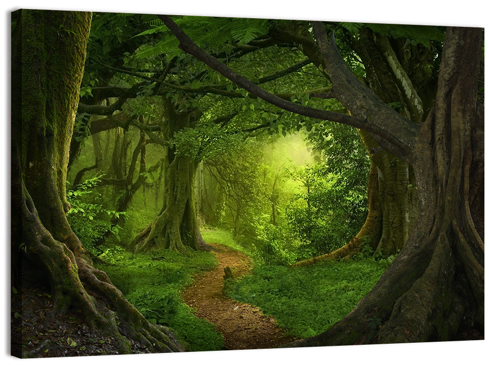 Tropical Forest Path Wall Art, canvas print, landscape
