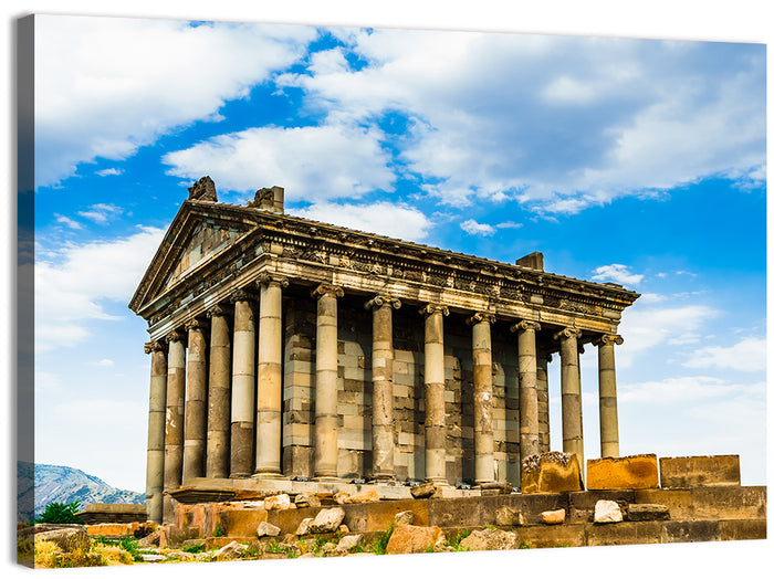 Temple of Garni Vintage Landscape Wall Art as a canvas print