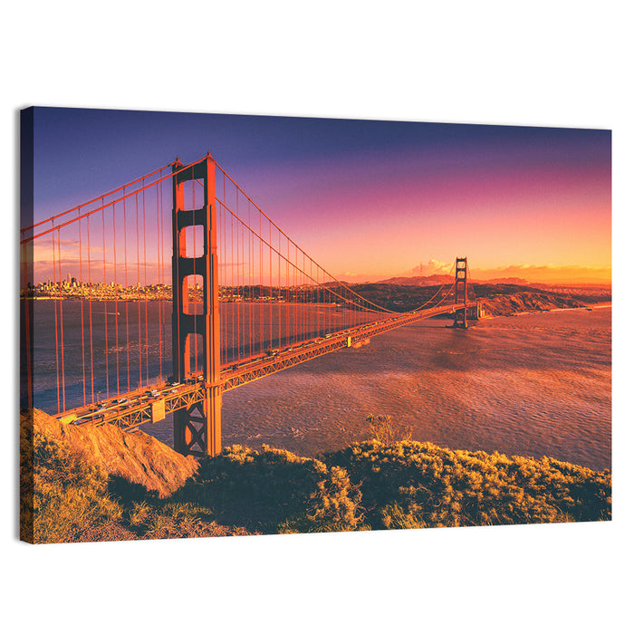 Golden Gate Bridge at Sunset Wall Art as a canvas print
