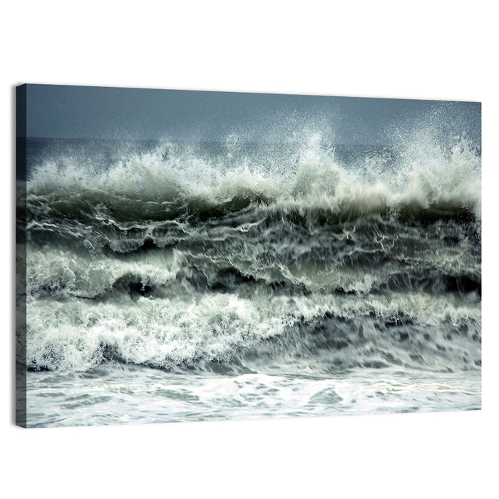 Stormy Coastline Wave Wall Art as a canvas print