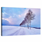 Snowy Birch Road in Hokkaido Wall Art