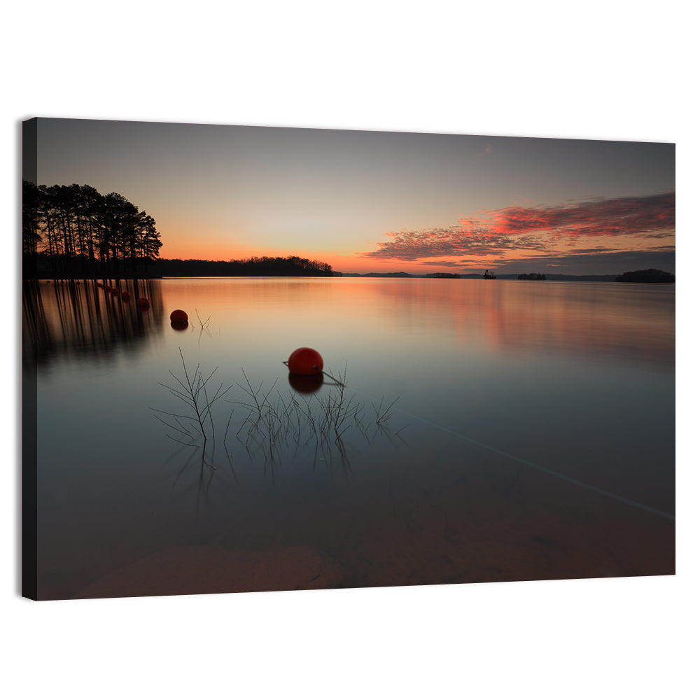Lake Lanier Buoys at Sunset Wall Art