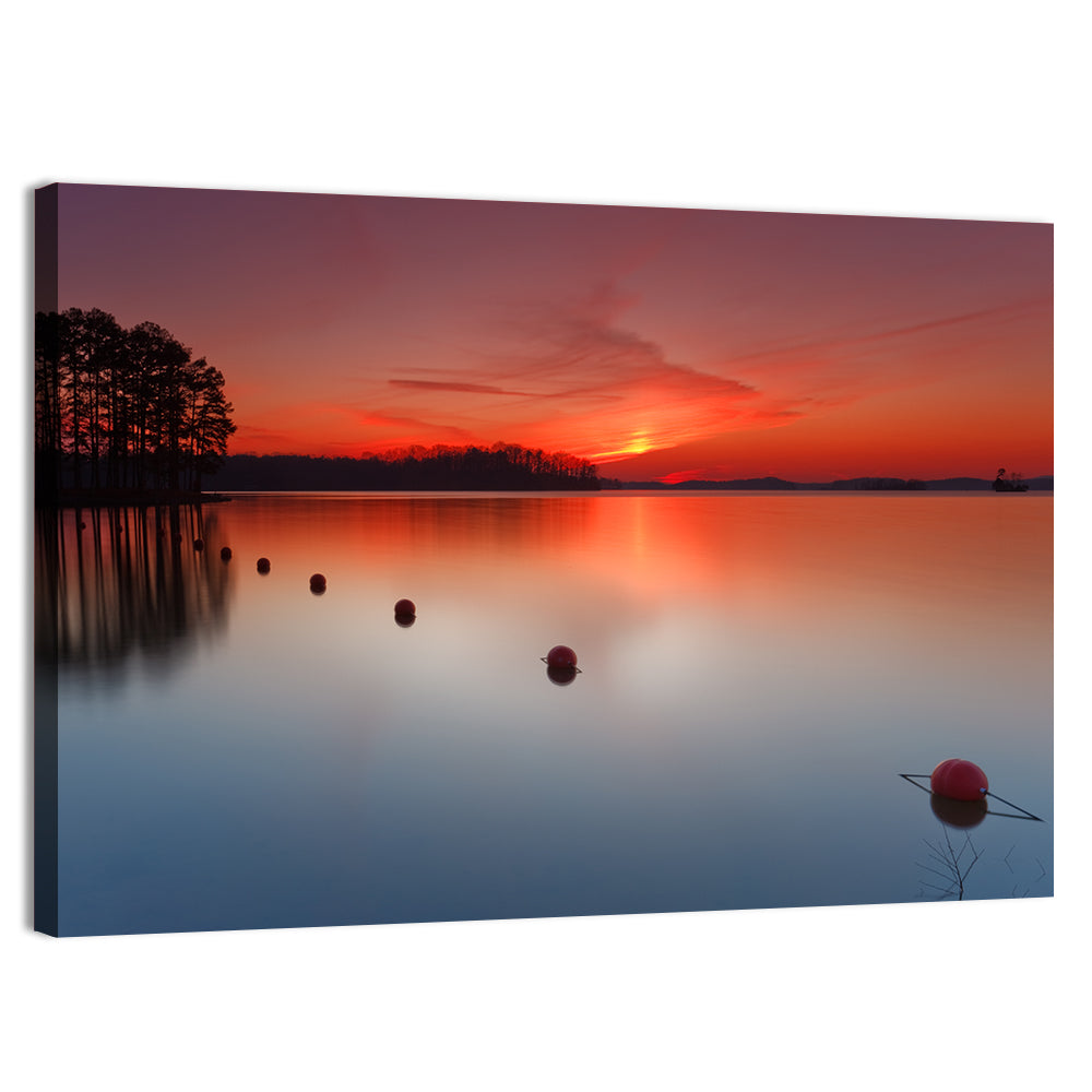 Lake Lanier Buoys at Sunset Wall Art
