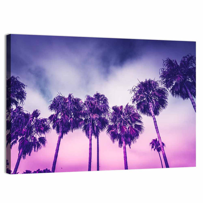 Venice Beach Palm Silhouettes Wall Art as a canvas print