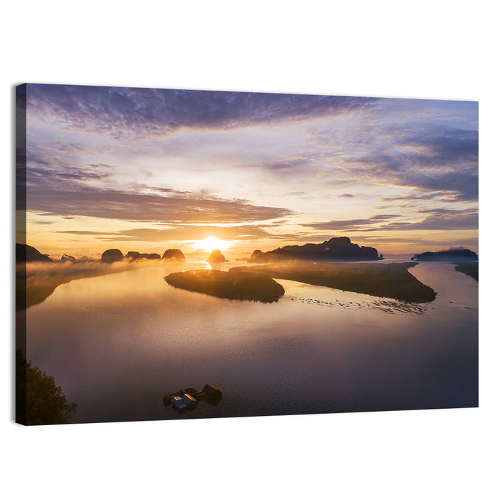 Phang Nga Bay Sunrise Wall Art as a canvas print