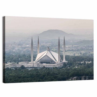 Faisal Mosque Over Margalla Hills Wall Art