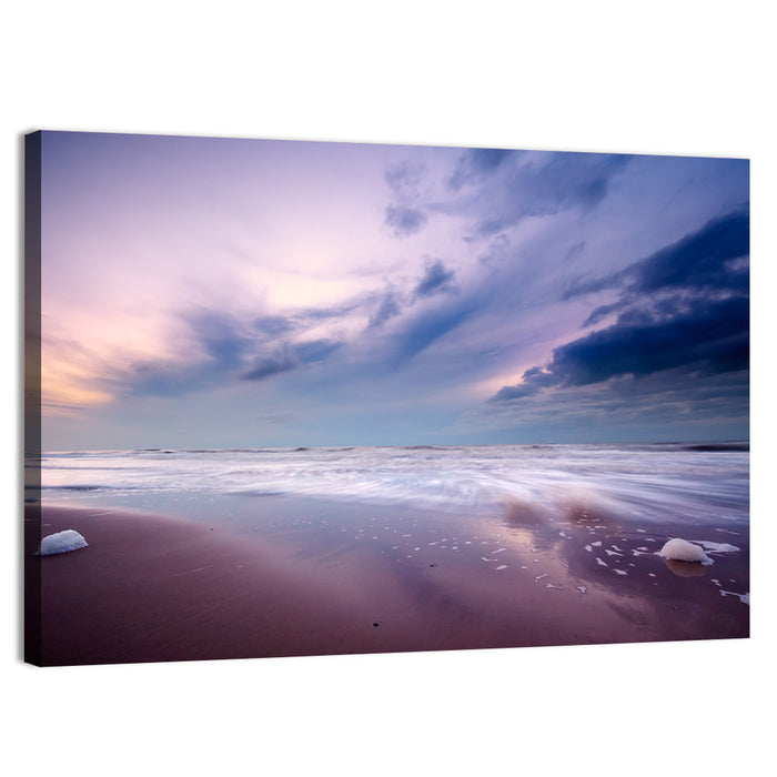 Purple Night Beach Wall Art as a canvas print
