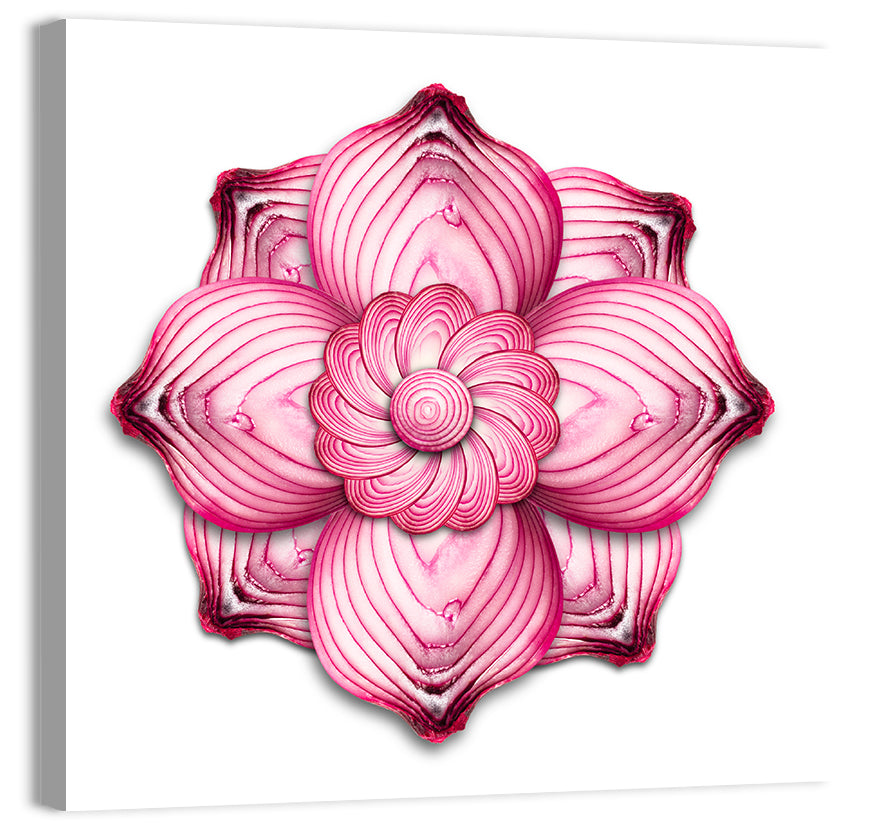Red Onion Mandala Floral Pattern Wall Art