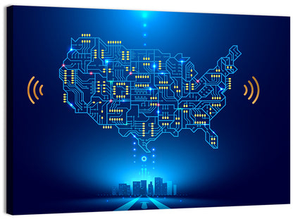 USA Circuit Map Wall Art