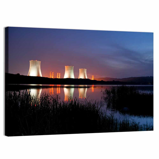 Illuminated Nuclear Cooling Towers Wall Art