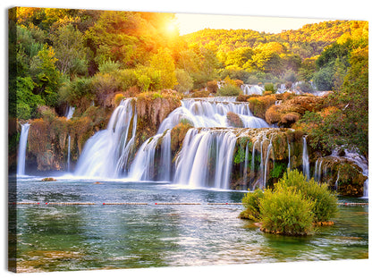 Skradinski Buk Waterfall at Golden Hour Wall Art