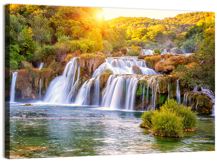 Skradinski Buk Waterfall at Golden Hour Wall Art as a canvas print