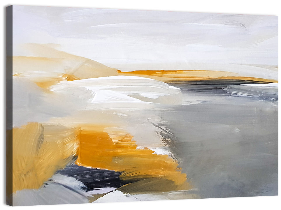 White Coastal Abstract Landscape Wall Art, canvas print, landscape