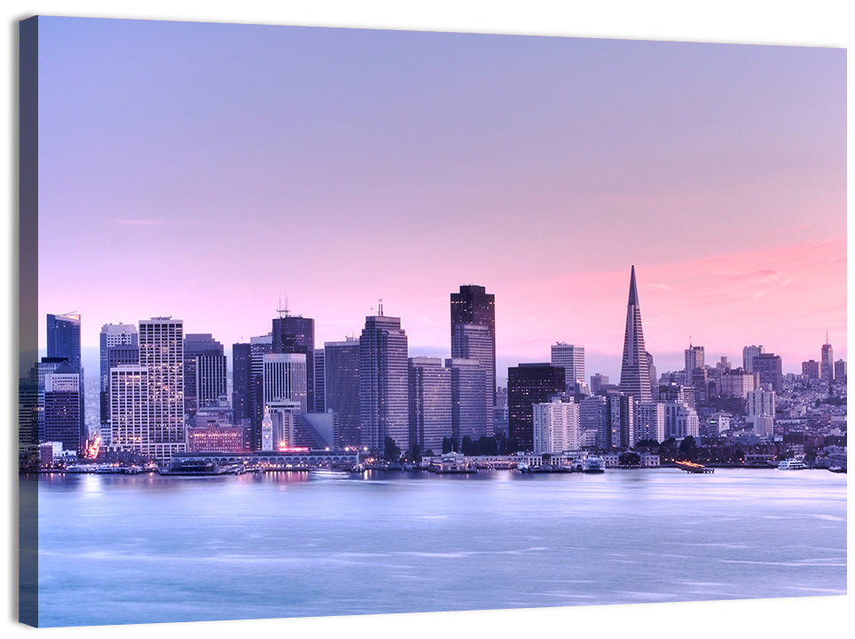 San Francisco Skyline at Lavender Dusk Wall Art