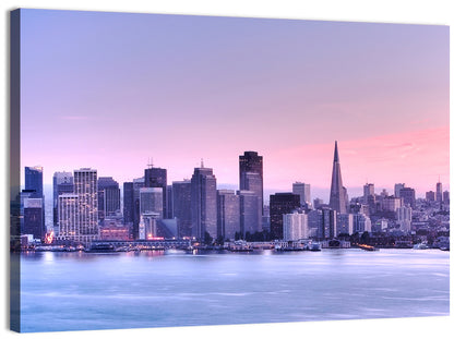 San Francisco Skyline at Lavender Dusk Wall Art