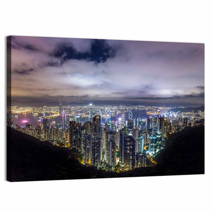 Hong Kong Skyline at Night Wall Art