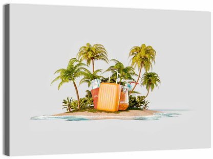 Tropical Island Vacation Illustration Wall Art
