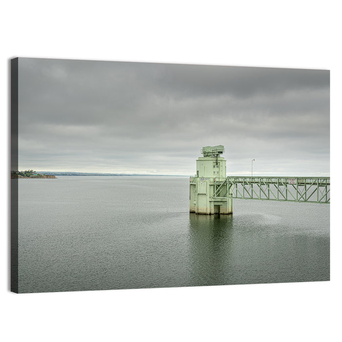 Lake Mcconaughy Intake Tower Wall Art as a canvas print