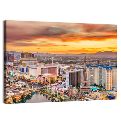 Las Vegas Strip Sunset Cityscape Wall Art