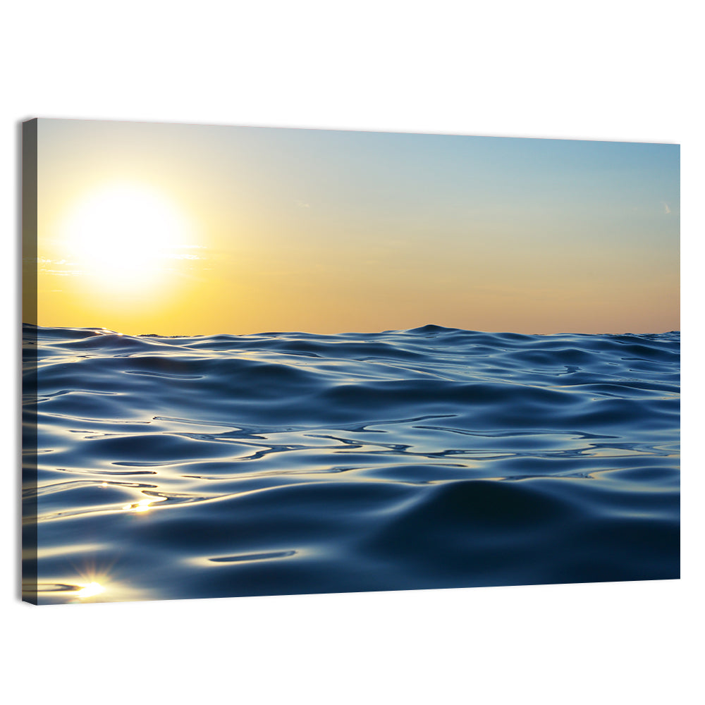 Sunset Over Calm Waves Wall Art