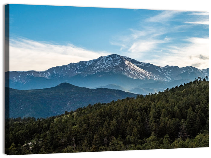 Pikes Peak Mountain Landscape Wall Art as a canvas print