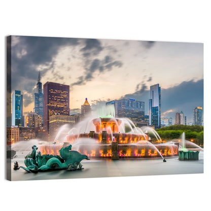 Buckingham Fountain and Chicago Skyline Wall Art