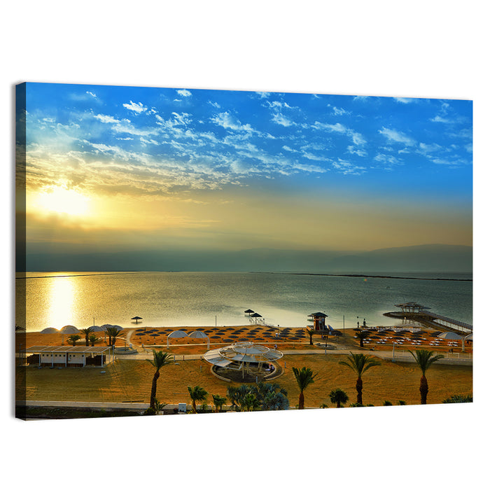 Dead Sea Sunset Wall Art as a canvas print