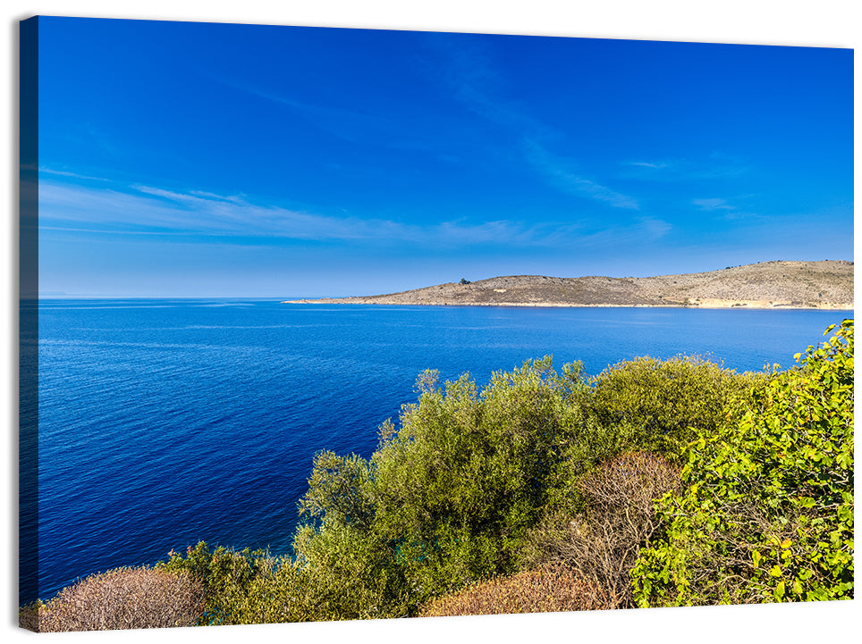 Sunlit Albanian Coastline Wall Art