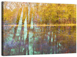 Autumn River Reflection Wall Art