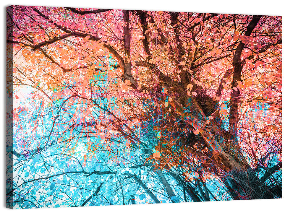 Autumn Canopy Abstract Wall Art, canvas print, landscape