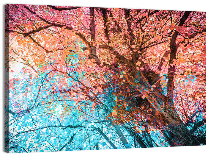 Autumn Canopy Abstract Wall Art as a canvas print