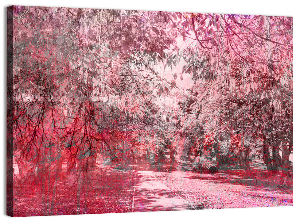 Pink Autumn Pathway Wall Art