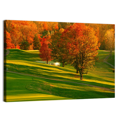 Golden Hour Golf Course Wall Art
