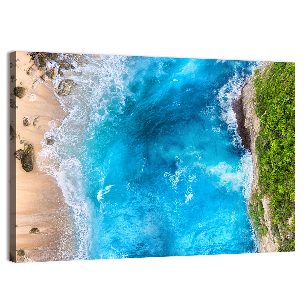 Aerial Turquoise Beach Cliffs Wall Art