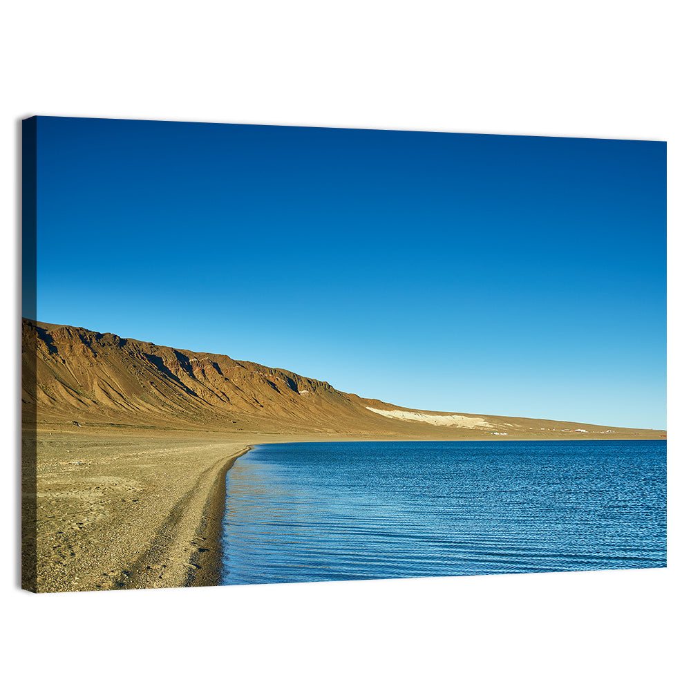 Khyargas Nuur Shoreline Wall Art, canvas print, landscape