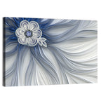 Fractal Flower with Blue Crystal Wall Art