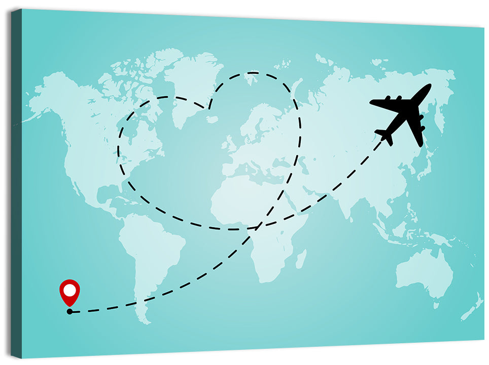 Heart Flight Map Wall Art