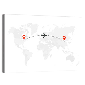 Air Travel World Map Wall Art