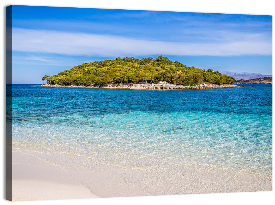Butrint Turquoise Island Beach Wall Art